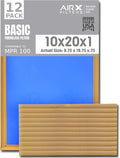 10x20x1 Air Filter Comparable to MPR 100 Basic Economy Furnace Filters, 12 Pack of Non Pleated Fiberglass Filter For Dust - Low Airflow Restriction! From AIRX FILTERS WICKED CLEAN AIR.