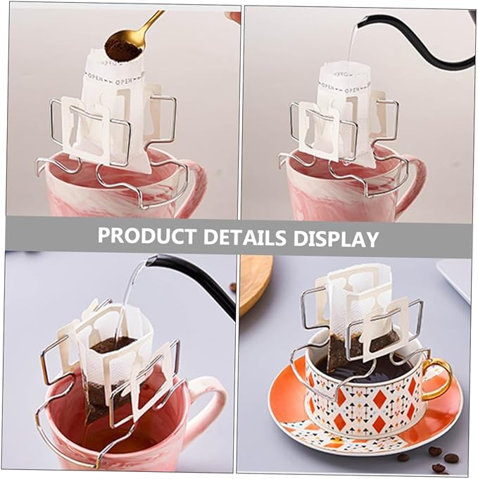 Coffee Cup Filter Rack Portable Stainless Steel Dripper Stand for Manual Brewing Convenient Coffee Extraction Holder Freestanding Design for Easy Filter Access