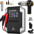 9-in-1 Jump Starter with 150PSI Air Compressor & Vacuum Cleaner, 20000mAh Portable Car Battery Jump Starter Box (All Gas/Diesel) Auto-Shutoff, Led Light Power Bank, Tire Inflator for Car & Vehicles