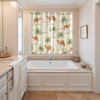 2 Panel Kitchen Cafe Curtains, Date Coconut Tree Sunlight Filtering Nature Air Through, Home Decor Window Covering Tier Curtains for Living Room 80W x 63L inch Desert Camels Botanical Tropical Beige