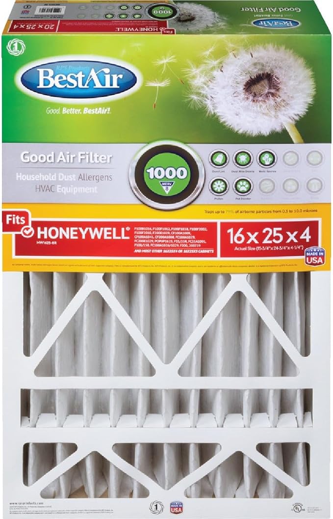 BestAir Air Fltr 16x25x4 Hnywell3