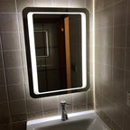 LED Bathroom Mirror with Lights Sensor Switch Bathroom Mirror with Demister Pad for Makeup Cosmetic Shaving… (600x800x42mm)