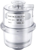 KF25 Oil Mist Filter for Vacuum Pump, 95% Filtration Efficiency PC Fume Separator with Drain Pipe, Compact Exhaust Filter for Lab Industrial