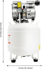750W 40L Dental Medical Oil-Free Air Compressor, 115PSI 165L/min All-Copper Motor Portable Silent Oil-Free Air Compressor Detachable Air Compressor For Dental Equipment Spray Guns Nail Guns