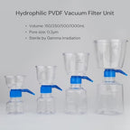 Pack of 4 Diposable Vacuum Filter Units 1000mL 0.2μm PVDF Hydrophilic Membrane