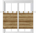 Vintage Western Kitchen Curtains 24 Inch Length, Small Window Curtains Tab Top, Rustic Farmhouse Wooden Grain Barn Door Light Filtering Short Window Treatments Tier Drapes 27.5"x24" 2 Panel