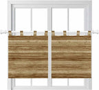 Vintage Western Kitchen Curtains 36 Inch Length, Small Window Curtains Tab Top, Rustic Farmhouse Wooden Grain Barn Door Light Filtering Short Window Treatments Tier Drapes 27.5"x36" 2 Panel