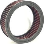 Round Washable Air Filter Cleaner Red Element Replacement Filter Flow Kit (9" X 4")