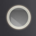 Bathroom Mirror with LED Lights, Wall Mirror with Touch Sensor, Round Mirror with Demister Pad, 3 Light Modes, for Living Room and Bathroom(A,80cm/31.5in)