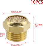 Wealrit 10 PCS Pneumatic Exhaust Mufflers, 1/8" Male Thread Hex Copper Air Muffler Silencer, 0.41" Length Industrial Muffler Filter Air Line Fitting for Compressed Air Systems, Valves, Cylinders