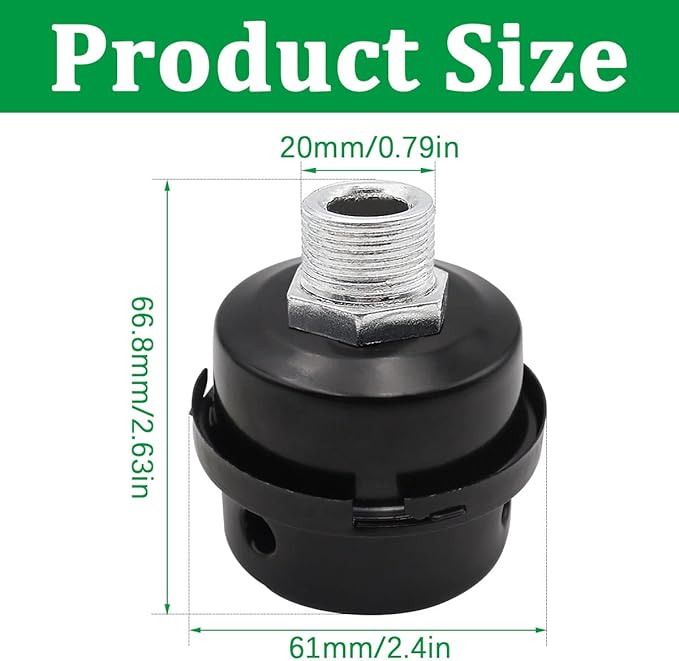 3PCS 1/2" Thread Air Compressor Silencer,20mm Air Compressor Intake Filter Sound Muffler Accessories,Air Compressor Muffler Accessories for generators,blowers, exhaust ports O-H-067-1/2