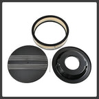 14 x 3 Inch Round Black Air Cleaner Kit Half Finned Drop Base Compatible with Chevy Ford GM