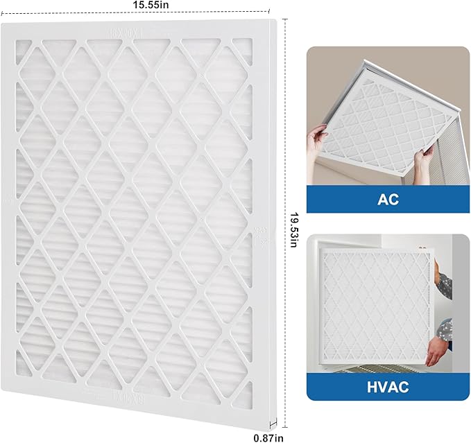 16x20x1 MERV 11 Air Filter, Quality AC/HVAC Furnace Filter，1 Reusable ABS Frame + 4 Pack Replaceable Filter Media，Breathe Fresher and Cost-effective