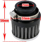 25mm Inlet Motorcycle Air Filter Replacement Cylindrical Intake Mesh Filter Accessory
