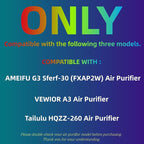 G3 Air Purifier Replacement Filter for AMEIFU, Compatible with AMEIFU G3 Sferf-30 (FXAP2W) Air Purifier For VEWIOR A3 Air Purifier filter For Tailulu HQZZ-260 3-IN-1 HEPA, 3 Pack
