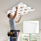 1 Pack Fluorescent Light Cover, Sand Camel Light Covers for Ceiling Lights, Vintage Farmhouse Desert Animals Camel Magnetic Lights Filters Ceiling Shade for Classroom/Office - 4 x 2 Feet