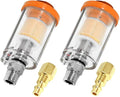 beduan Water Oil Separator Filter, 1/4" NPT Male and Female Thread Spray Gun Filters Air Compressor Fitting Compressed Orange（Pack of 2）