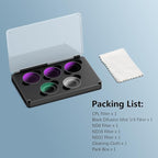 AMAZEAR Filters Set for Insta360 GO Ultra, Insta 360 Pro Accessories Neutral Density & Polarizer Optical Glass Lens Filter Kit (CPL + ND8 + ND16 + ND32 + 1/4 Black Pro-Mist)