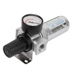 1/2" NPT Air Filter Regulator 0-150Psi with Pressure Gauge, Compressed Air Compressor Water Oil Separator for Pneumatic Tools (Silver)