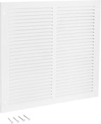 EZ-FLO 12 x 12 Inch (Duct Opening) Return Air Vent Cover for Wall or Ceiling, Solid Steel Return Air Grille, HVAC Vent Cover, White, 61627