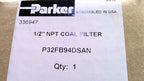 Parker Hannifin P32FB94DSAN Series P32FB Aluminum Global Modular Compact Coalescing Filter, 0.01 µ Element with DPI, Metal Bowl with Sight Gauge, Auto Drain and without Mounting Bracket, 1/2" NPT Port