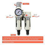 RIH Air Dryer System - 3/8”NPT Auto Drain Double Air Filters-5 Micron Particulate Filter& Air Pressure Regulator - Gauge(0-150 psi), Auto Drain, Poly Bowl,Bracket - 3 in 1 Two Unit AC3011-03D