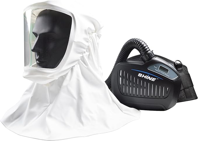 SHINE Air Purifying Respirator,Approved 3 Levels Airflow Control, High-efficiency Li-ion Battery PAPR Kit (P-SH200)
