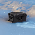 MEIJIA Portable All Weather Waterproof Hard Case, Camera Case with Customizable Fit Foam And Rolling Wheels, 24.8"X23.7"X13.17",Elegant Black