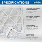 15x20x2 MERV 10 (FPR 5-6) 2" Inch Pleated Air Filters By Glasfloss. Box of 6. Actual Size: 14-1/2 x 19-1/2 x 1-3/4