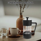 Zerodeko Portable Coffee Maker 350ml Borosilicate Glass Espresso Press with Filter for Cold Brew and Camping Use