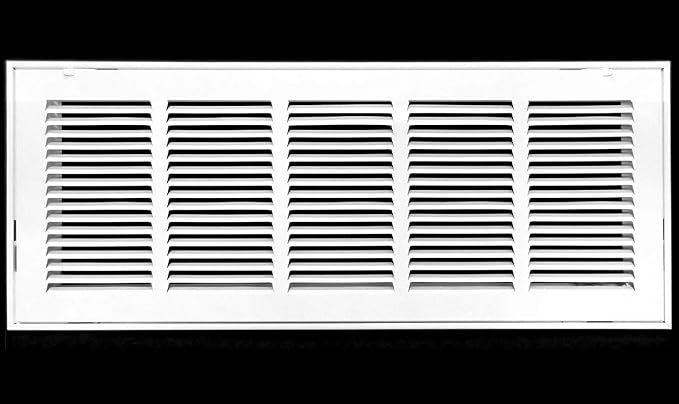 HVAC Premium 28 x 6 Duct Opening Steel Return Air Filter Grille, for 1-inch Filter, Removable Door, Flat Stamped HVAC Vent Cover Grille, Outer Dimensions 30.5 x 8.5