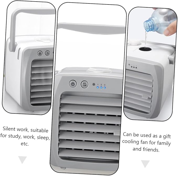 GLEAVI 1pc Portable Usb Air Conditioner Fan Mini Desktop Air Cooler Multi-filtering System for Clean for Home Office School Outdoor Use