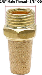 Zorfeter 10pcs Pneumatic Brass Exhaust Muffler Filter, 1/8" NPT Male Thread Hex Sintered Silencer Air Line Fitting