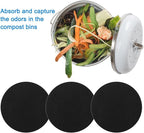7.25inch Charcoal Filters for Compost Bucket, 3 Pack Compost Filter for Countertop Bin Pail, Activated Carbon Replacement Filters for Kitchen Compost Bins, Home Bucket Compost Bin Refill, Round