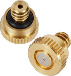 KUWAN 0.016" Orifice (0.4mm) Thread UNC 10/24 Brass Misting Nozzles Low Pressure Atomizing Misting Sprayer Water Hose Nozzle for Greenhouse, Landscaping, Outdoor Cooling Mister System (20PCS)