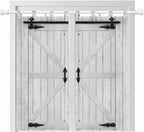Farmhouse Wood Grain Bedroom Curtains 72 Inch Length, Window Curtains Tab Top, Vintage Country Barn Gate Grey Light Filtering Window Treatments Drapes 52"x72" 2 Panel
