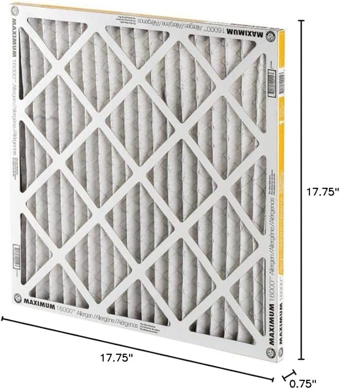 Arm & Hammer Max Allergen & Odor Reduction 18x18x1 Air and Furnace Filter, MERV 11, 4-Pack
