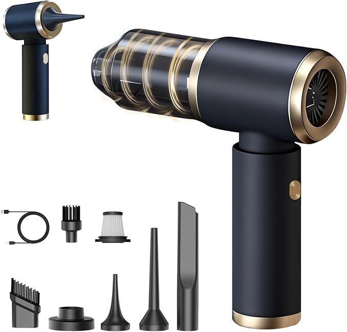 Handheld Car Vacuum Portable Cordless, 4 in 1 Handheld Vacuum Cleaner 15000PA High Power Air Blower & Pump & Air Duster, Mini Hand Held Vacuum Rechargeable for Home, Car, Office, Pet Hair