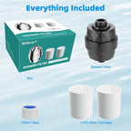 Hibbent Shower Filter for Hard Water, High Output Shower Head Filter to Remove Chlorine and Fluoride, 20 Stage Showerhead Filter, Shower Filter with 2 Replaceable Filter Cartridges, Oil-Rubbed Bronze