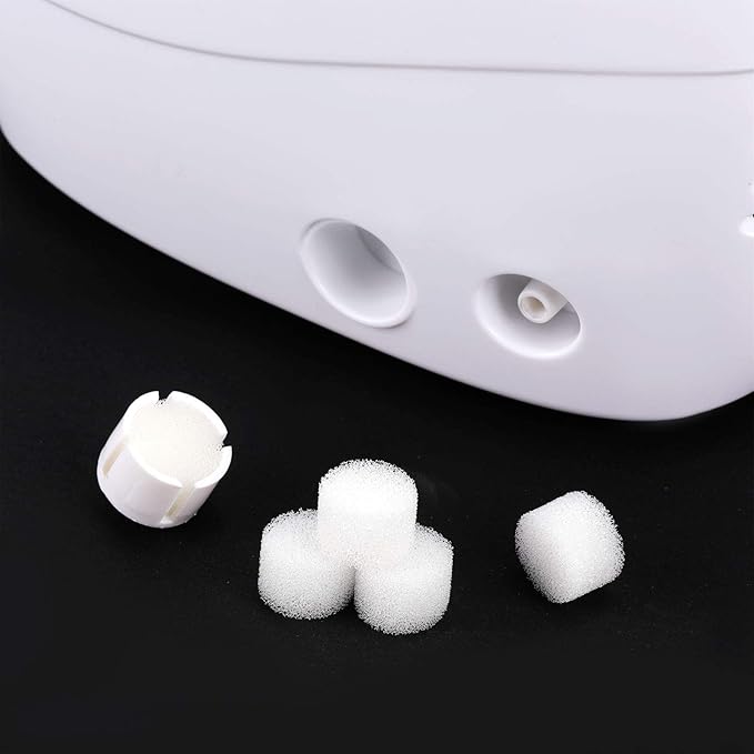 Boao 96 Pcs Nebulizer Filters Replacement Air Filter Sponge for Compressor System Accessories, Round White Sponge Air Replacement for Compressor System Cool Mist Device