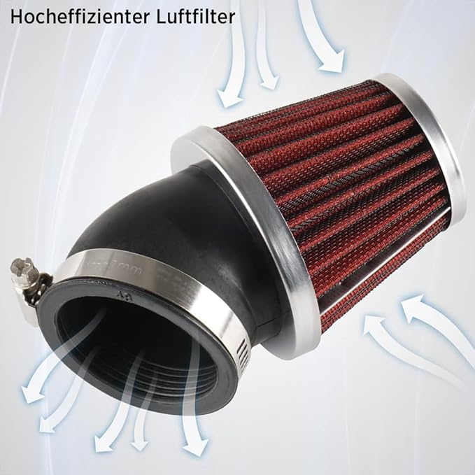 Evermotor Motorcycle Air Filter, 45mm 46mm 47mm Vent Cleaner for 50cc 70cc 90cc 110cc 125cc 150cc Scooter,Quad Bike,GY6
