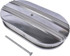 GELUOXI 15" Oval Half Finned Polished Aluminum Air Cleaner Replacement for 265 283 305 307 327 350 383 400 396 402 Engines 5 1/8" Diameter