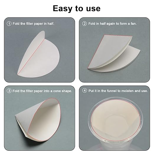 StonyLab Quantitative Filter Paper Circles, 56mm Diameter Cellulose Filter Paper with 20 Micron Particle Retention Medium Filtration Speed, Pack of 100