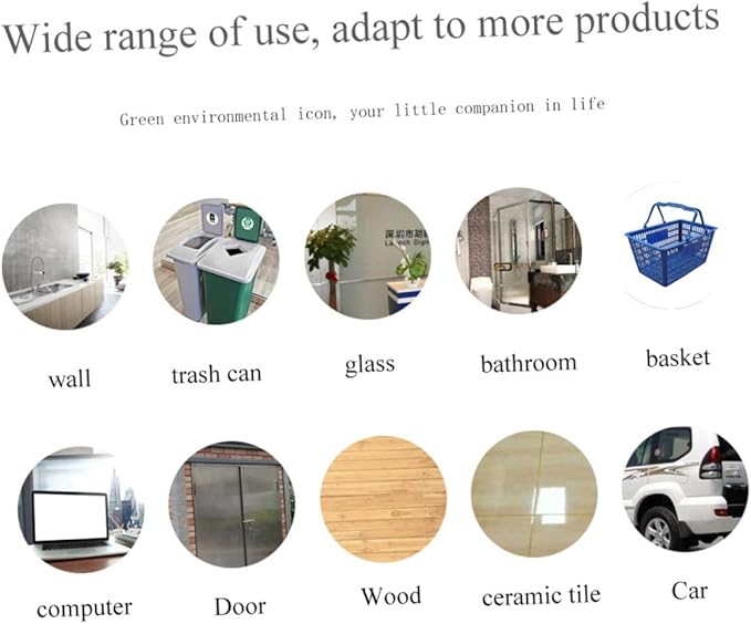 TEHAUX Self-Adhesive Garbage Sorting Stickers Waste Bin Decals for Recycling Identification Material Eco-Friendly Labels for Home Office Use