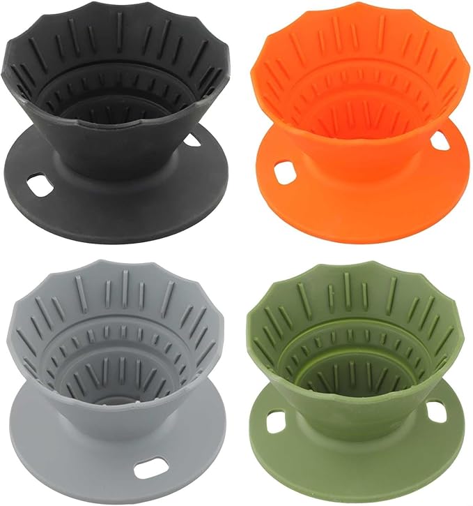 Portable Coffee Dripper, Silicone Collapsible Design for Easy Pour Over Making, for Travel and Outdoors (grey)