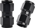 EVIL ENERGY 10AN Female to 10AN Female Straight Swivel Coupler Union Fitting Adapter Aluminum Black 2PCS