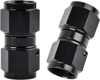 EVIL ENERGY 10AN Female to 10AN Female Straight Swivel Coupler Union Fitting Adapter Aluminum Black 2PCS