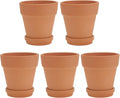 5pcs Red Terracotta Succulent Flower Pots with Saucers, Breathable Clay Planting Containers for Indoor and Outdoor Garden, 8x8cm Decorative Plant Pots Set
