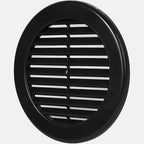 Vent Systems 4" Inch (Opening Dimensions) - Pack of 5 - Black Soffit Vent Cover - Plastic Round Air Vent Grille - Built-in Mesh Screen - HVAC Register Louver for Bathroom, Home, Kitchen