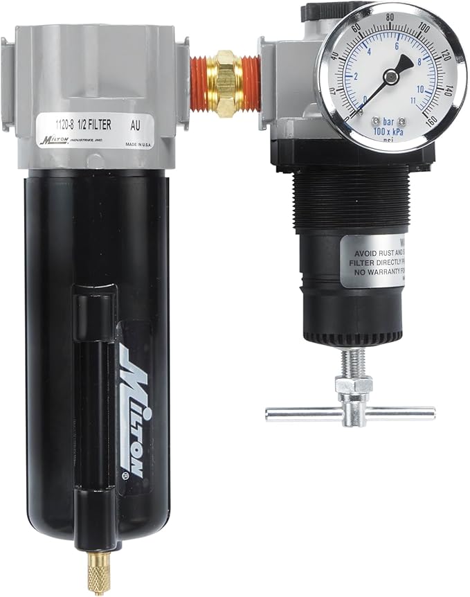 Milton 1108 1/2" Filter and Regulator Duo, Black